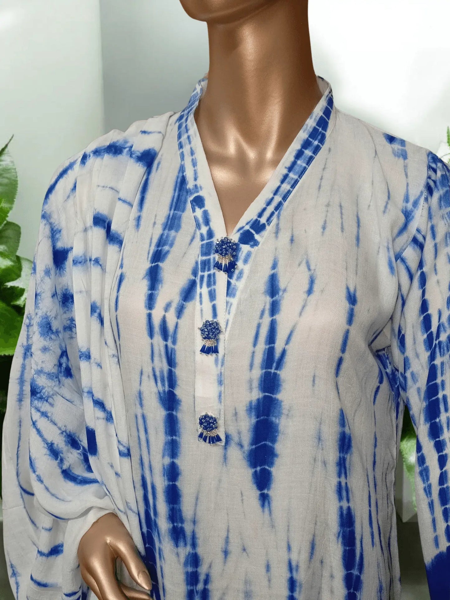 Tie and dye 3 pc Summer linen suit- Beach - Ushams Clothing