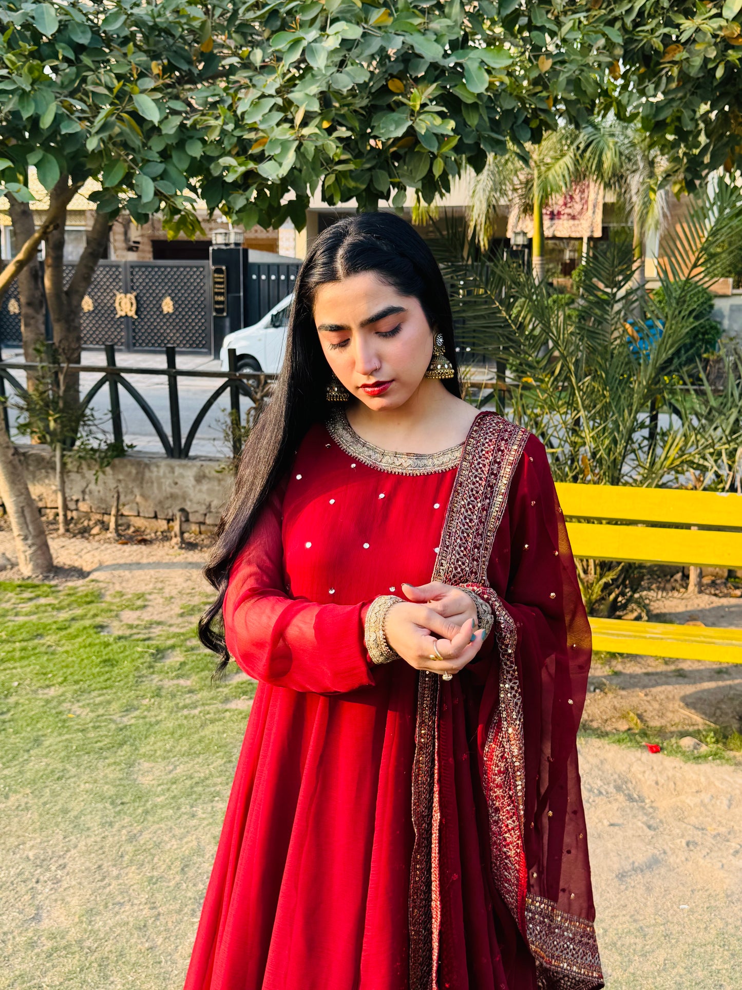 3pc Anarkali Pishwas - Laal ishq