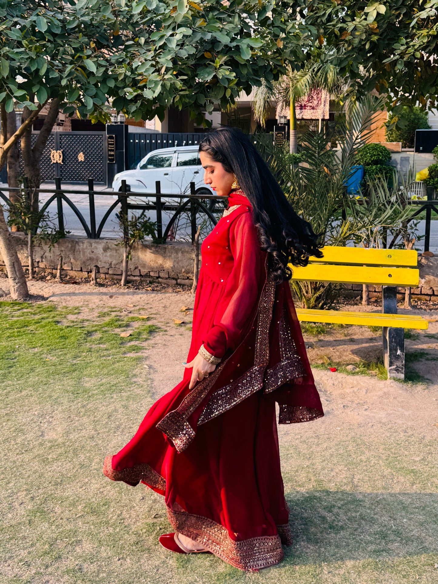 3pc Anarkali Pishwas - Laal ishq