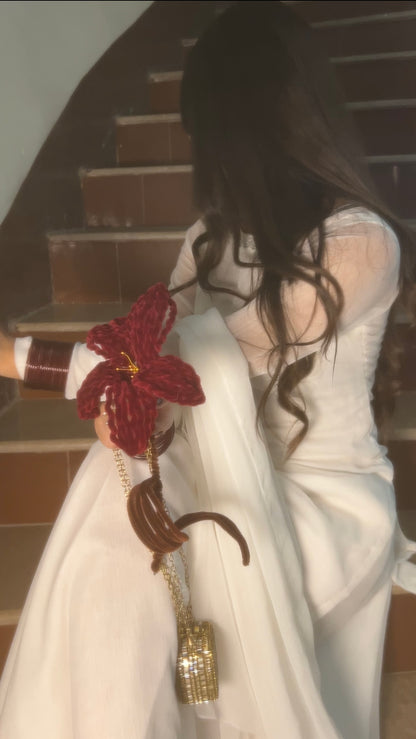 3pc Hand pure white Chiffon suit- SAJAL