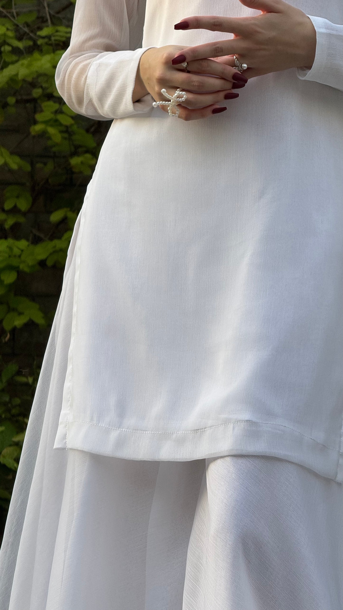 3pc white chiffon suit- SAJAL