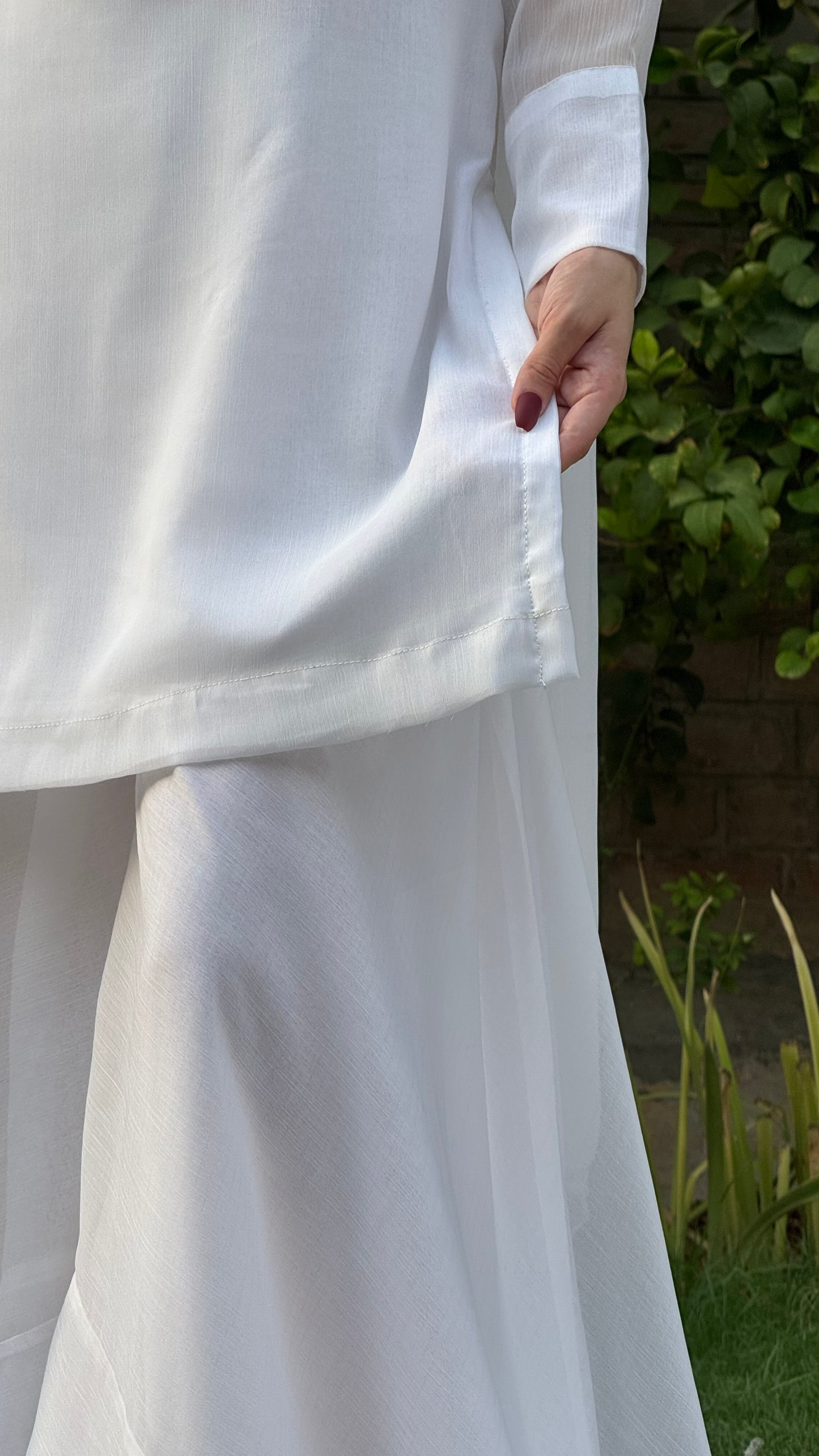 3pc white chiffon suit- SAJAL