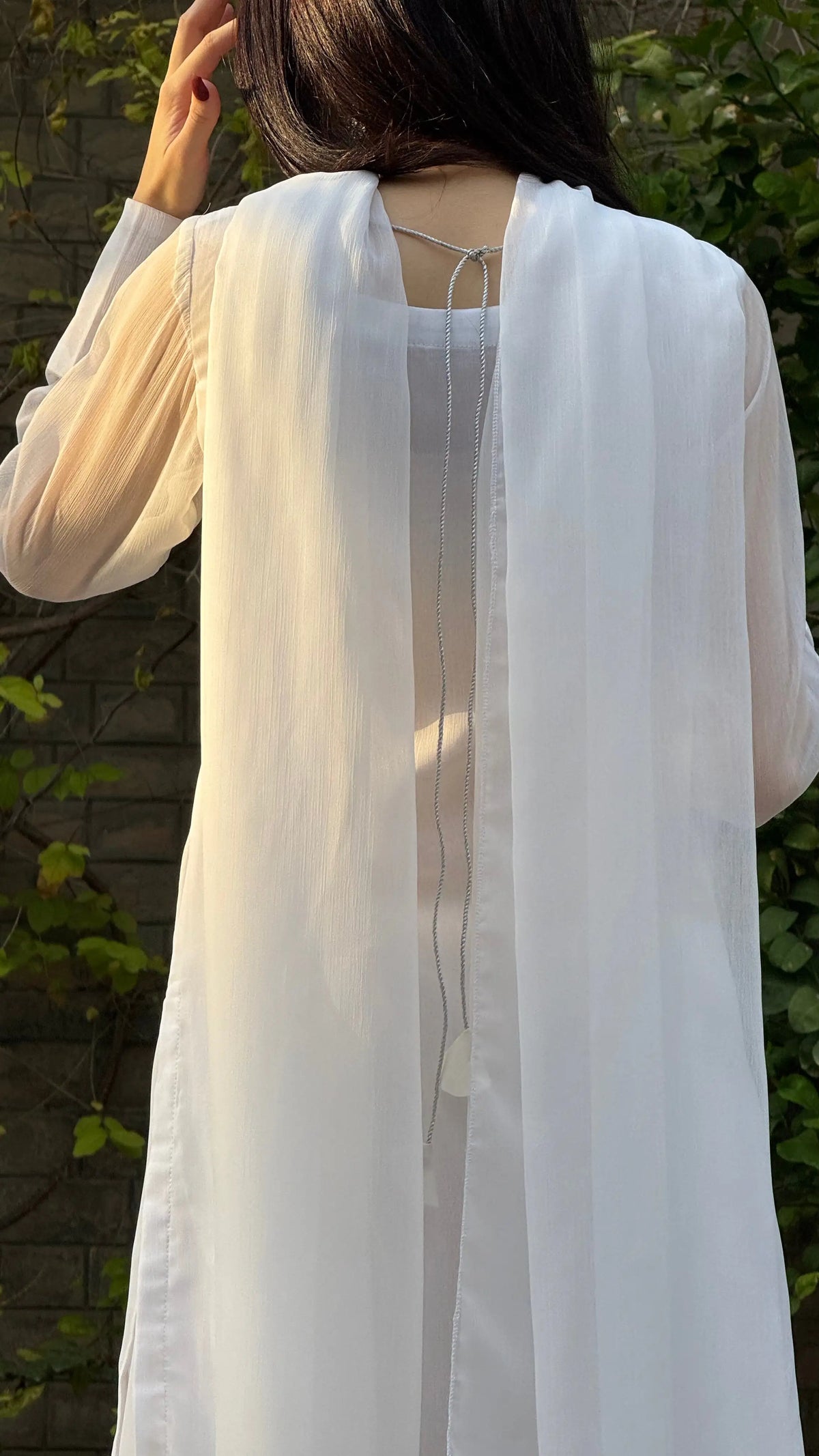 3pc white chiffon suit- SAJAL