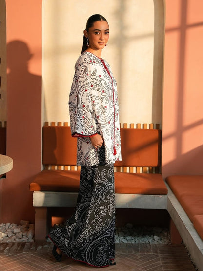 3 piece printed Grip Silk suit- Eternity