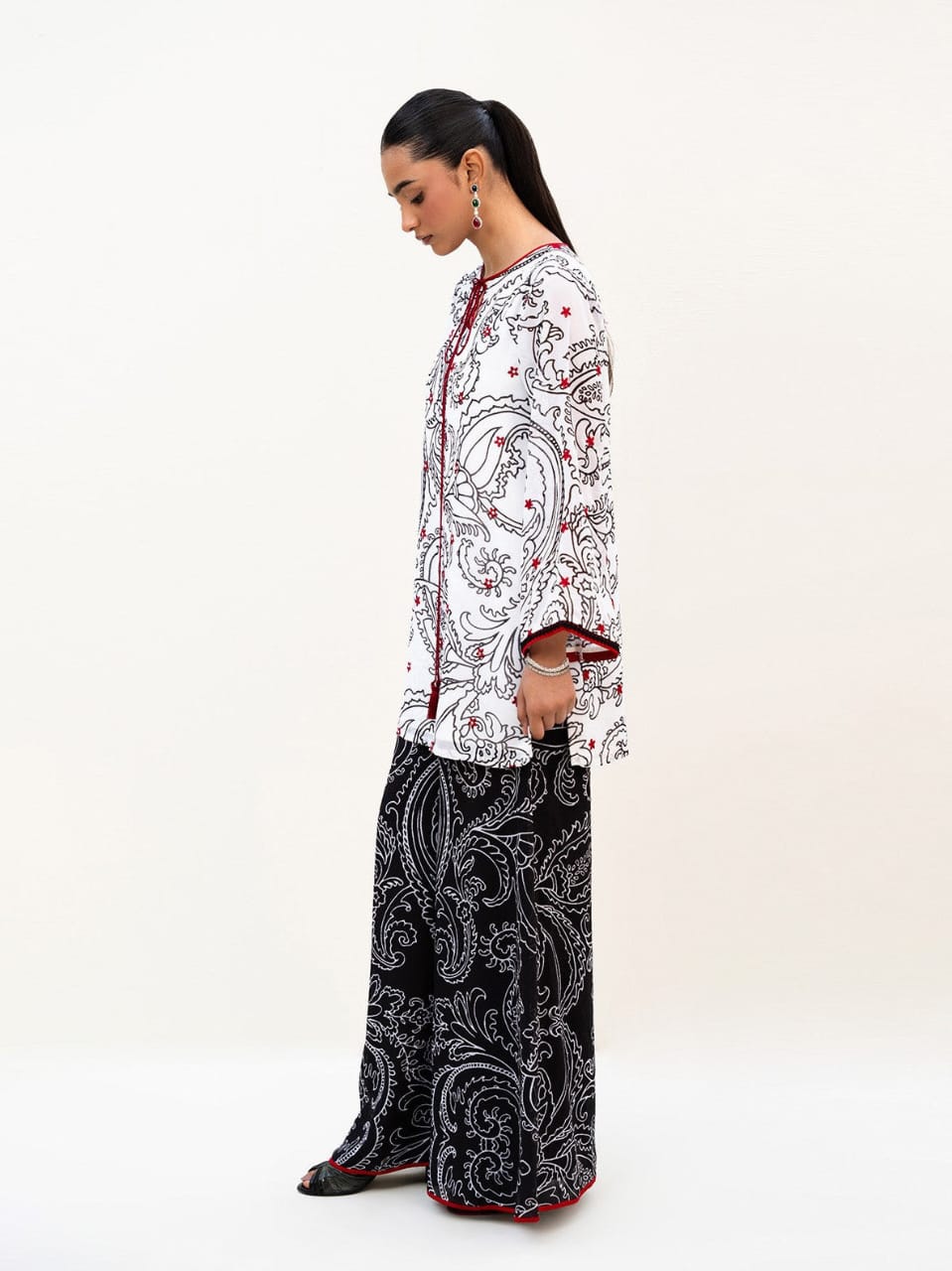 3 piece printed Grip Silk suit- Eternity