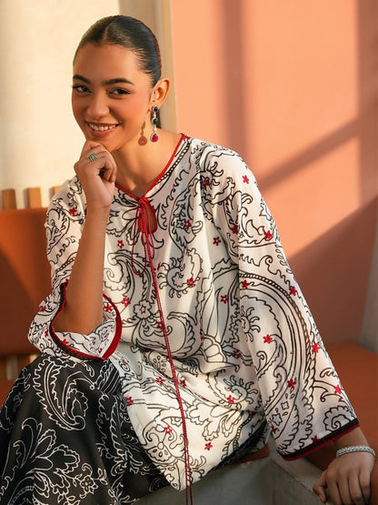 3 piece printed Grip Silk suit- Eternity