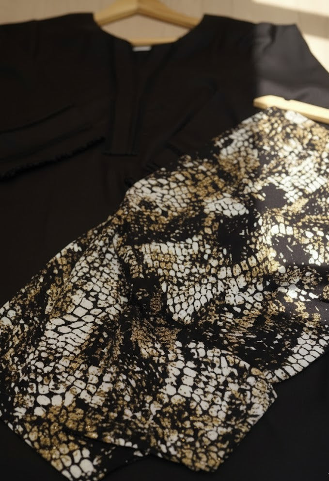 2 pc printed farshi shalwar kameez in stone linen- Minimal