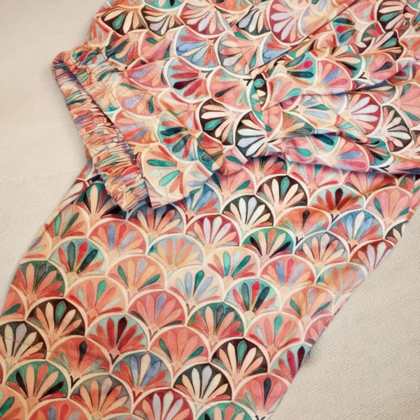 2 pc printed farshi shalwar kameez in stone linen- Lily