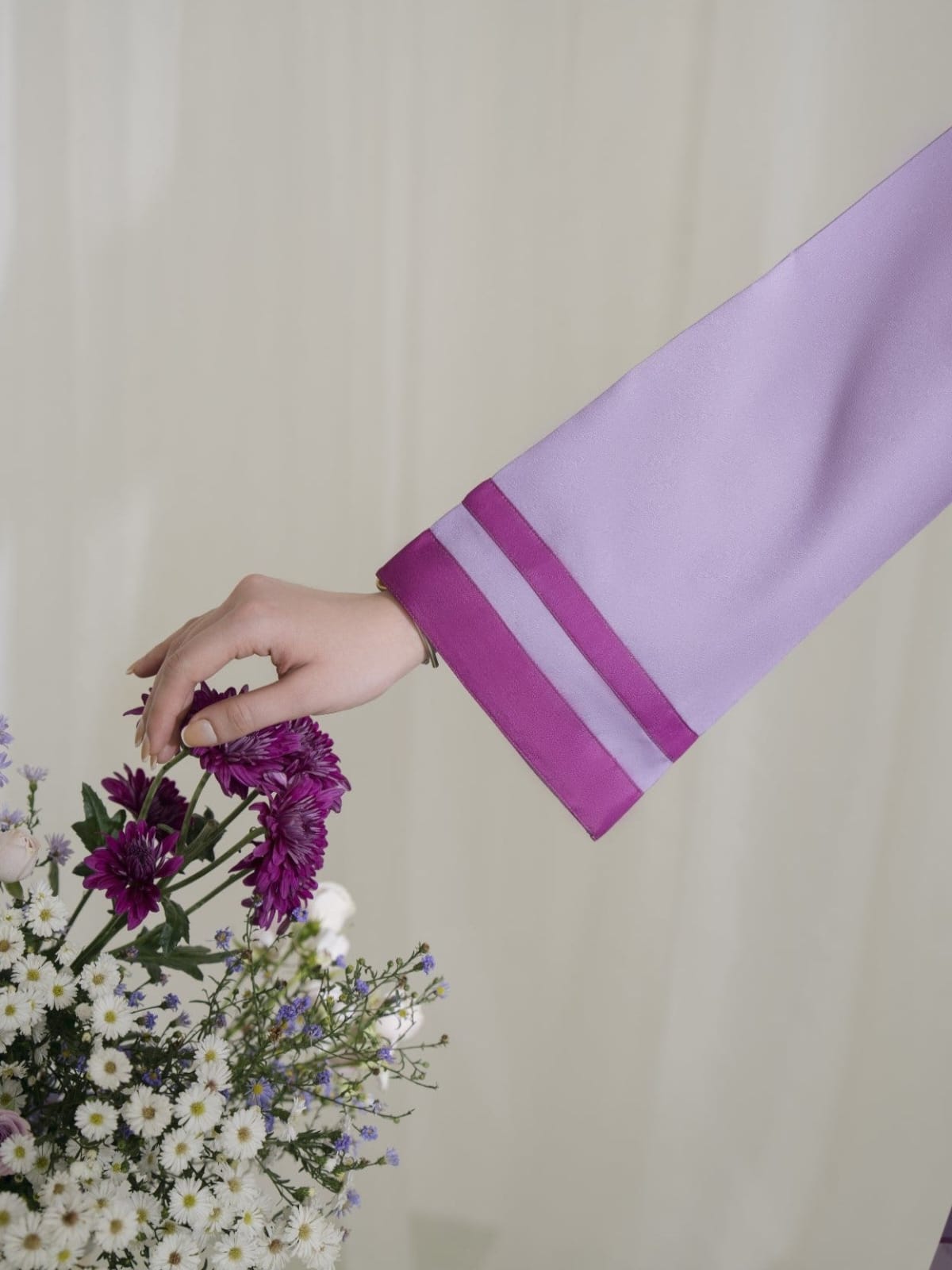 3 piece printed Grip Silk suit- Lila Bloom