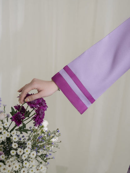 3 piece printed Grip Silk suit- Lila Bloom