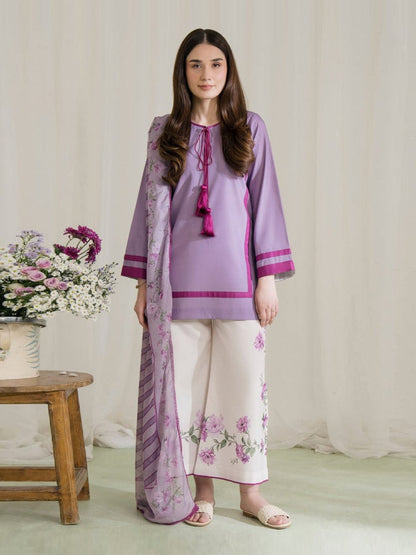 3 piece printed Grip Silk suit- Lila Bloom