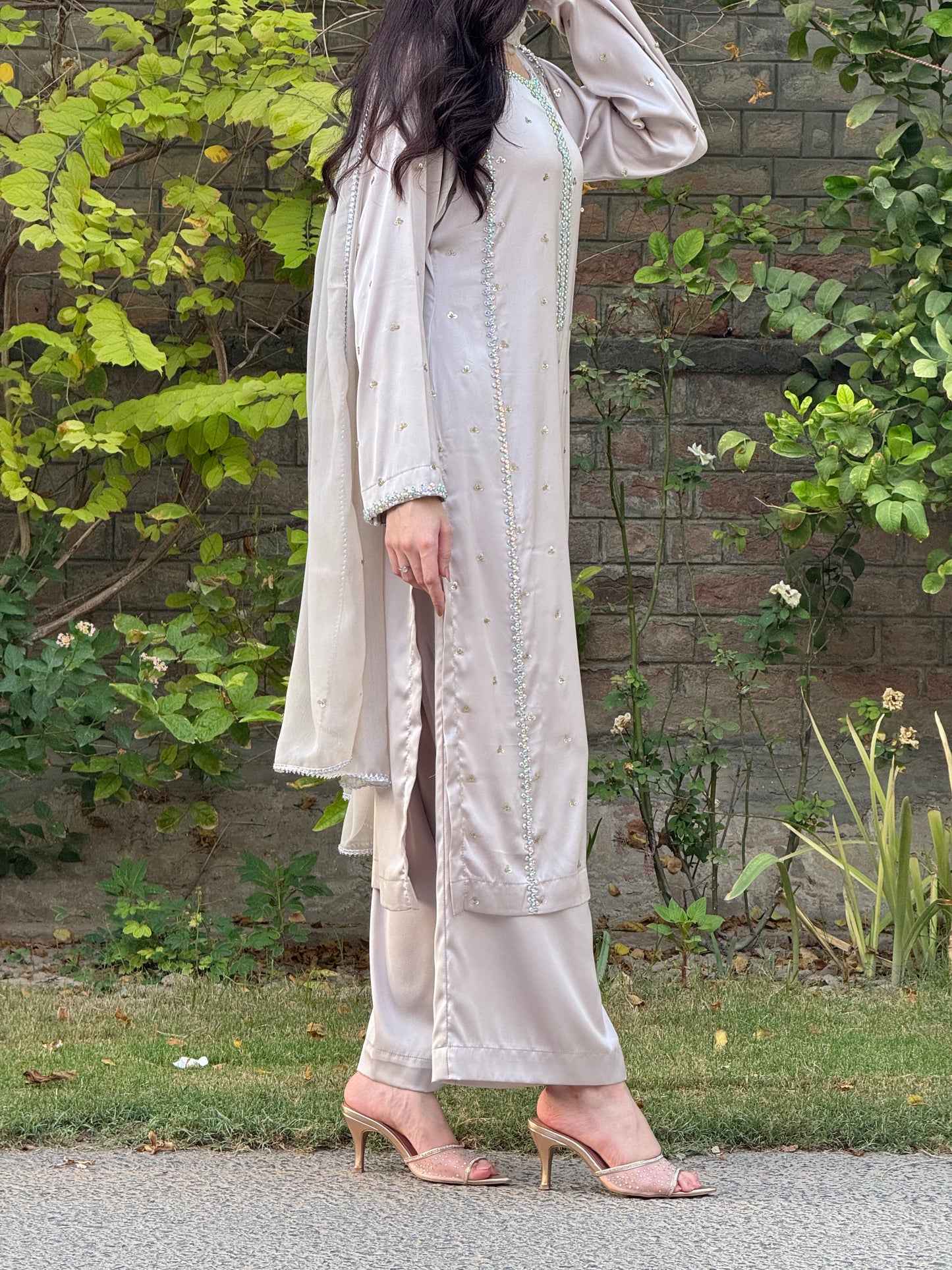 3pc Muse hand work stitched suit- Shine