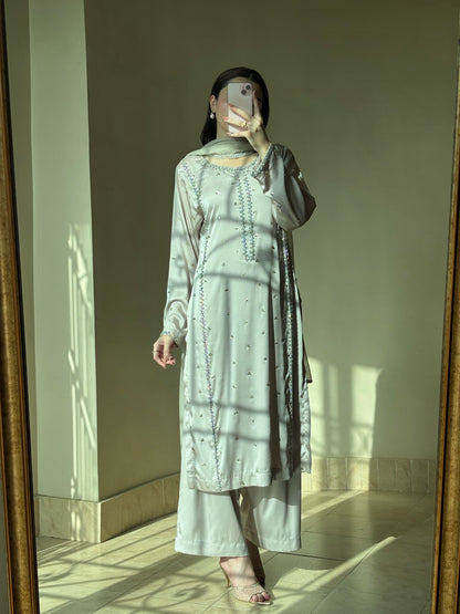 3pc Muse hand work stitched suit- Shine