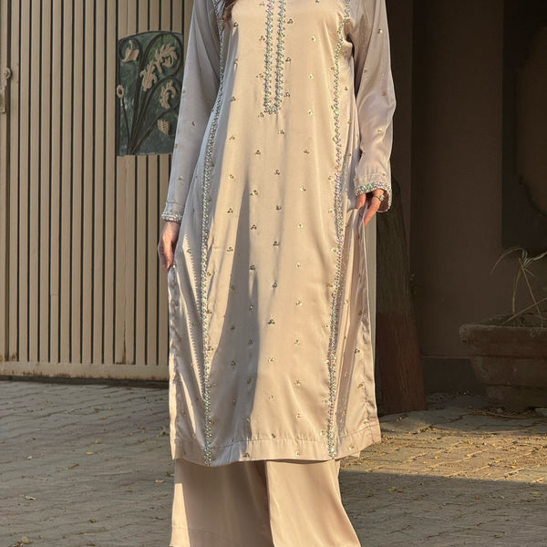 3pc Muse hand work stitched suit- Shine