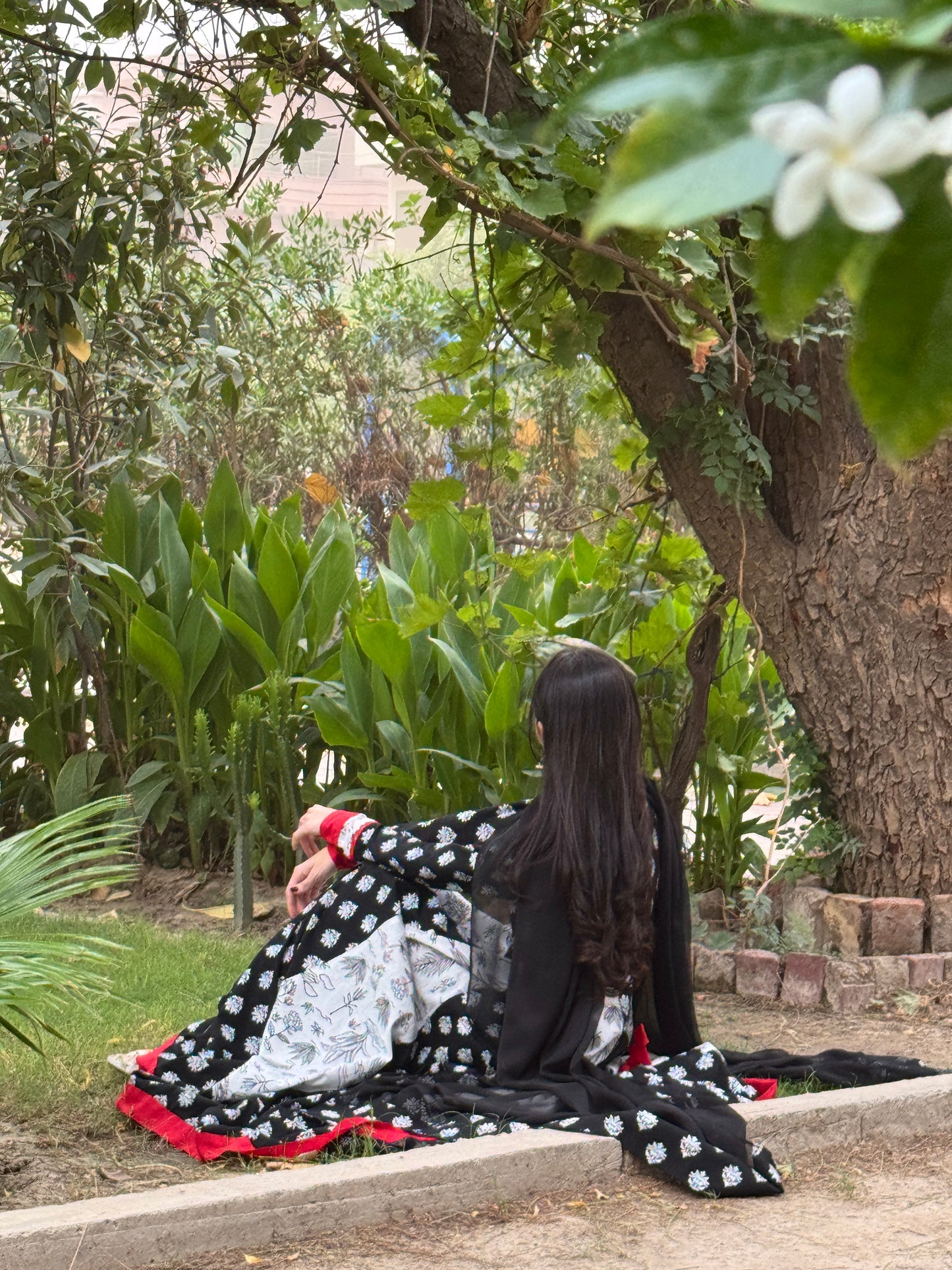 Lawn stitched 2 pc Anarkali frock- Rani