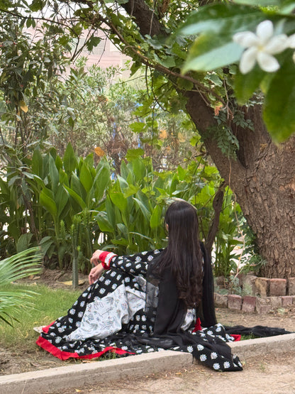 Lawn stitched 2 pc Anarkali frock- Rani