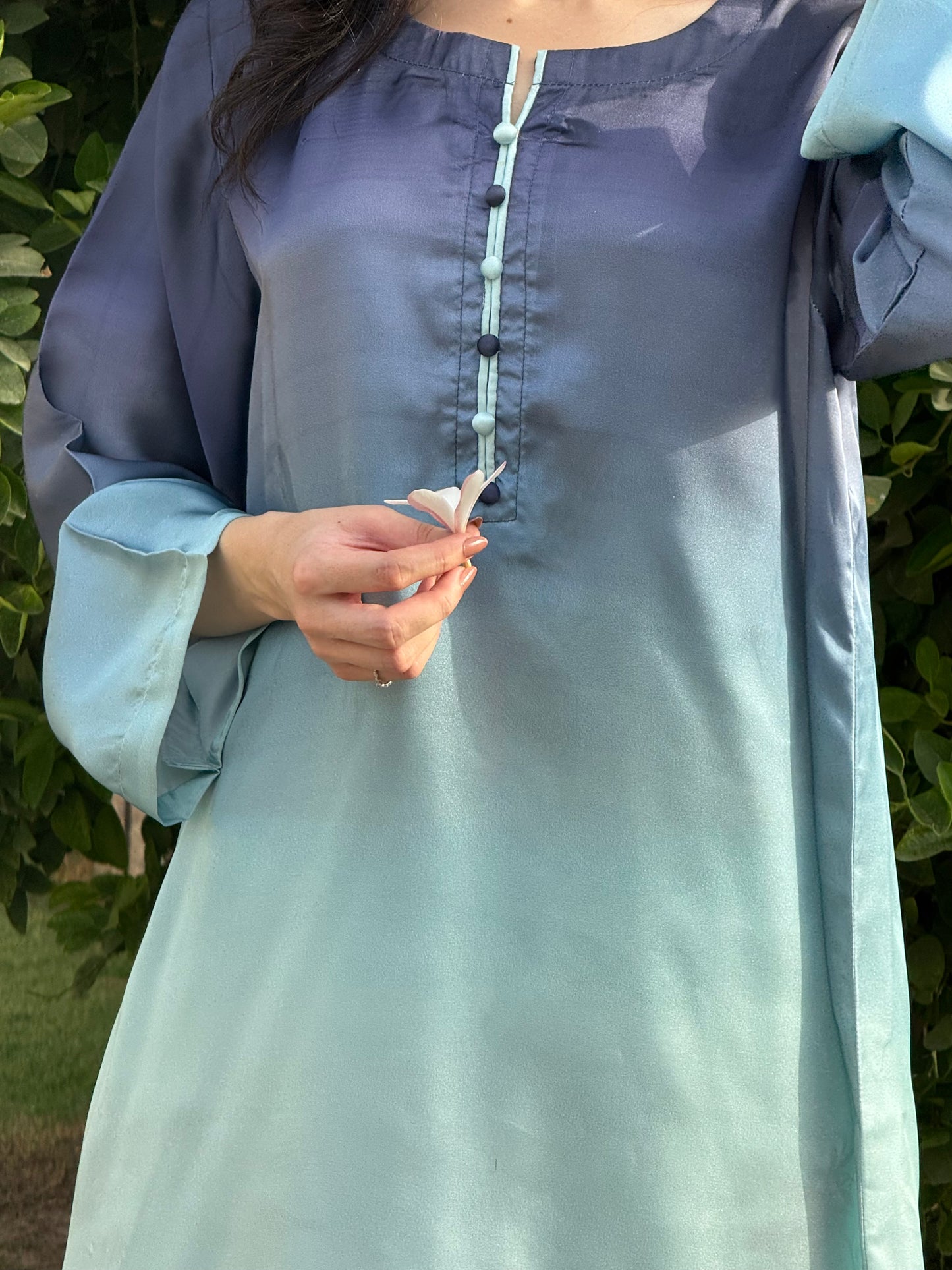 Silk stitched 2 pc shalwar suit- Peacock