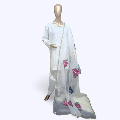 3 pc farshi shalwar suit- Chand - Ushams Clothing