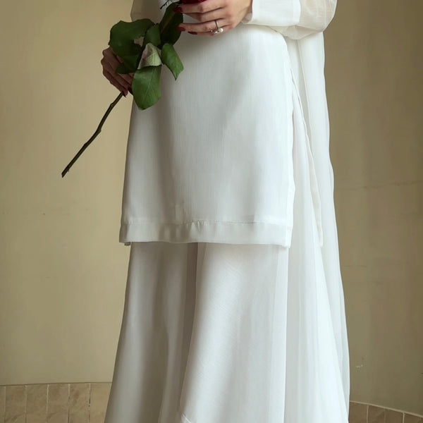 3pc white chiffon suit- SAJAL