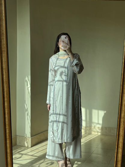 3pc Muse hand work stitched suit- Shine