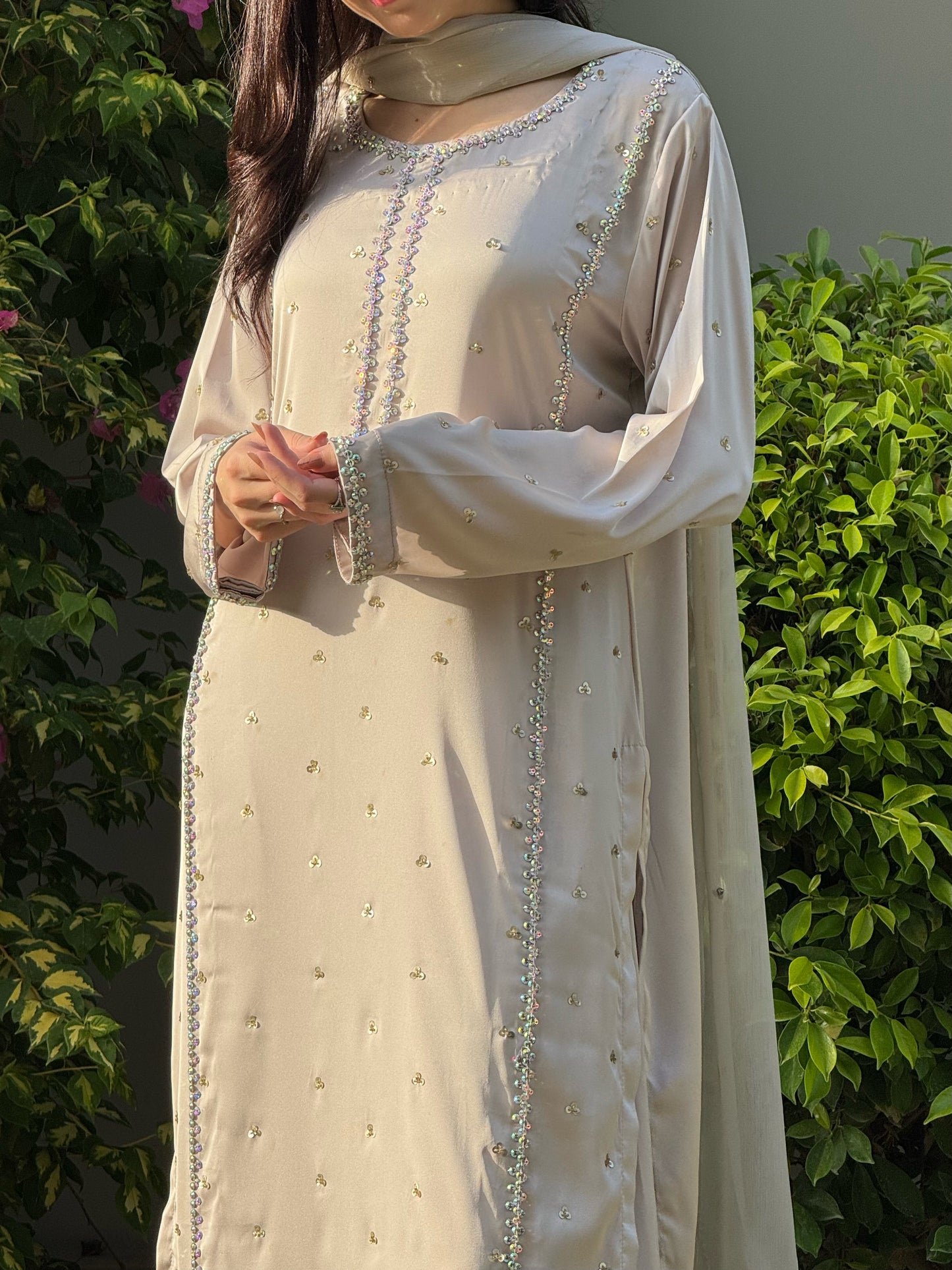 3pc Muse hand work stitched suit- Shine