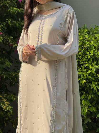 3pc Muse hand work stitched suit- Shine
