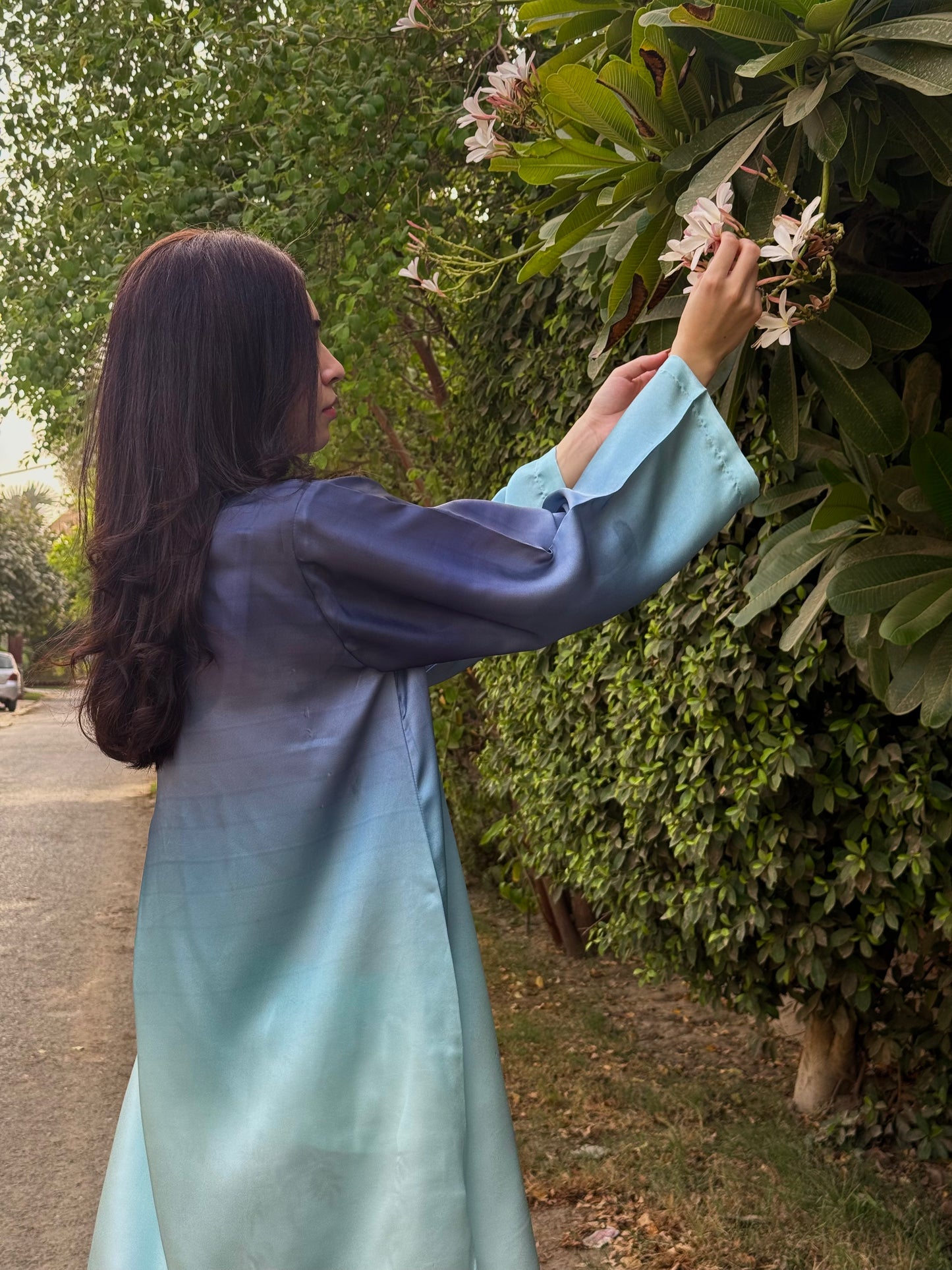 Silk stitched 2 pc shalwar suit- Peacock