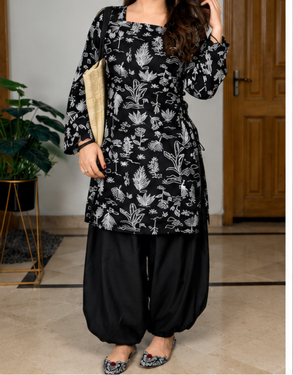 Lawn stitched 2 pc shalwar suit- Meher