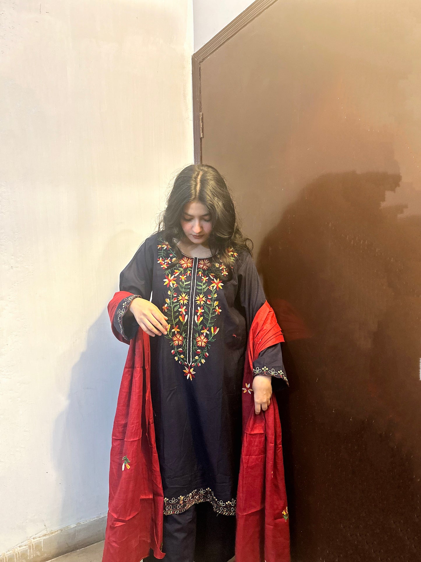 3-PC Embroidered Premium Khaddar suit- Baagh