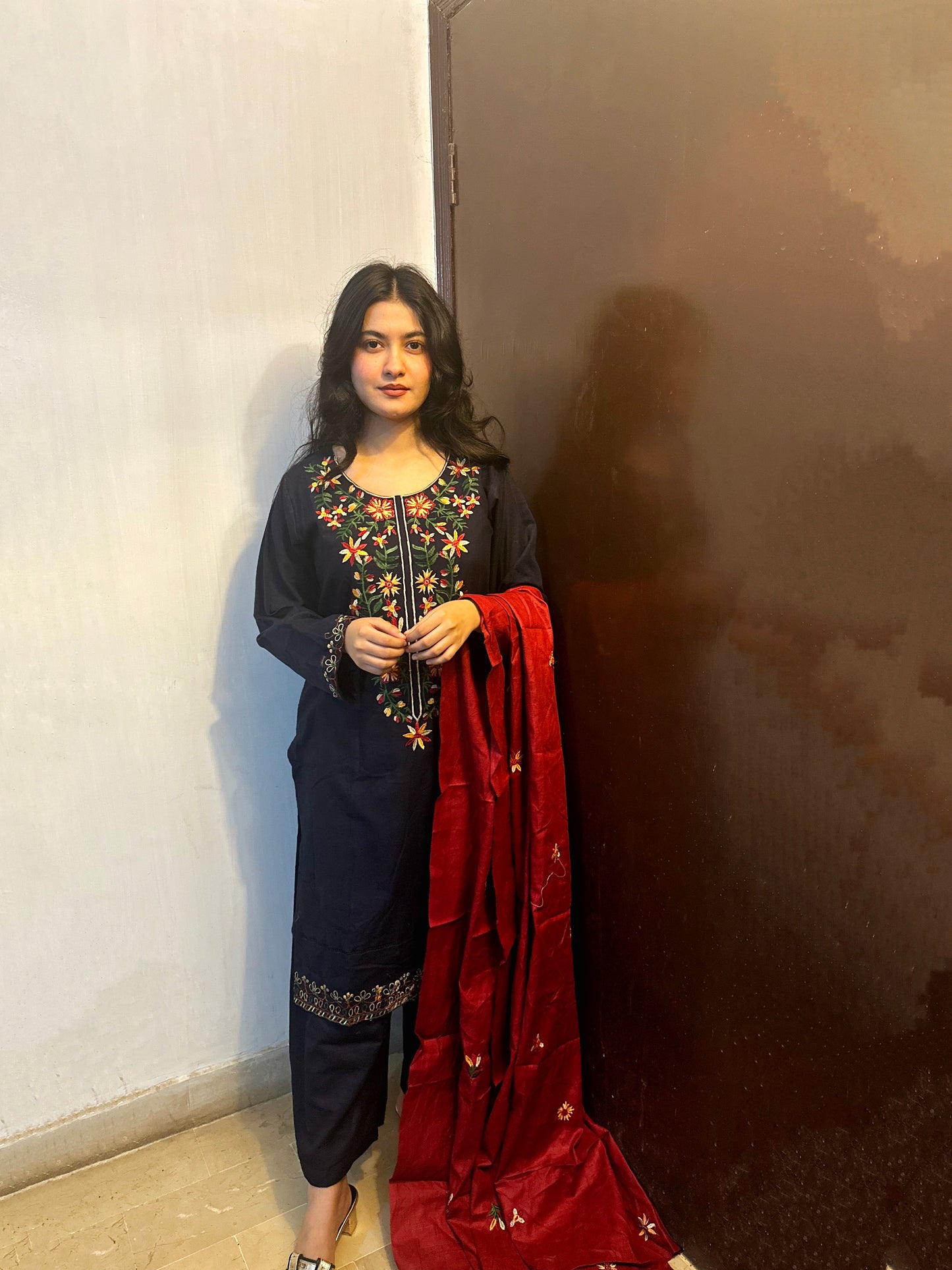 3-PC Embroidered Premium Khaddar suit- Baagh