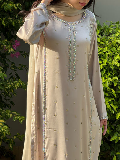 3pc Muse hand work stitched suit- Shine