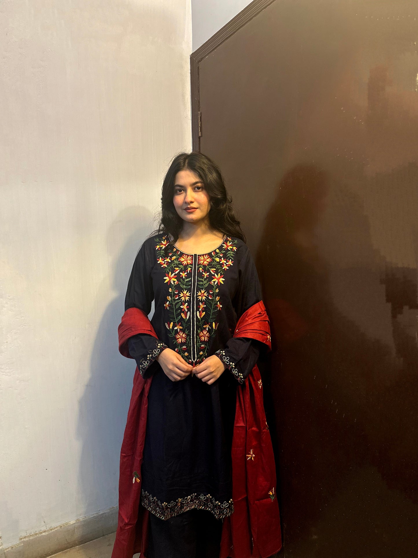 3-PC Embroidered Premium Khaddar suit- Baagh