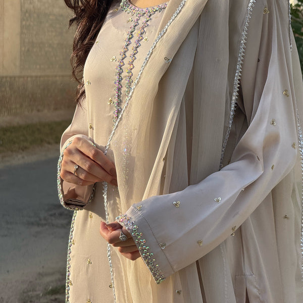 3pc Muse hand work stitched suit- Shine