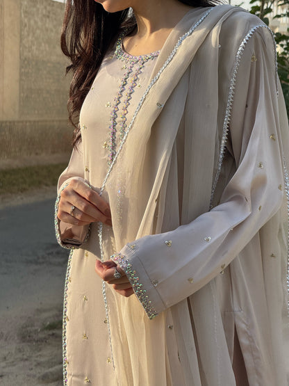 3pc Muse hand work stitched suit- Shine