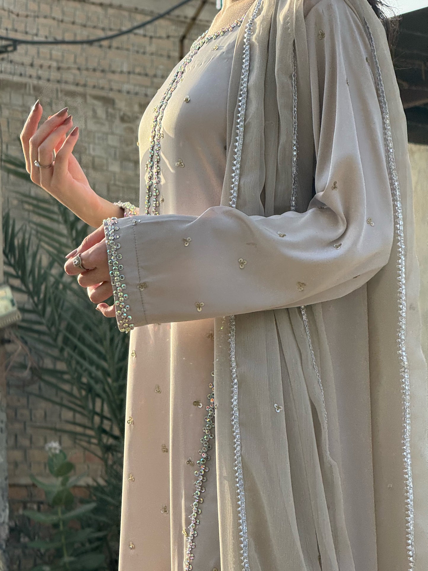 3pc Muse hand work stitched suit- Shine